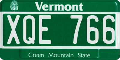 VT license plate XQE766