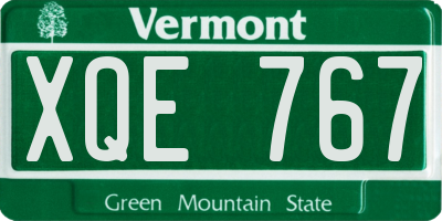VT license plate XQE767