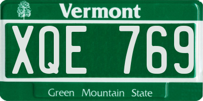 VT license plate XQE769