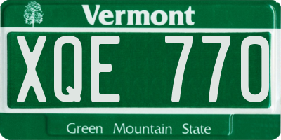 VT license plate XQE770