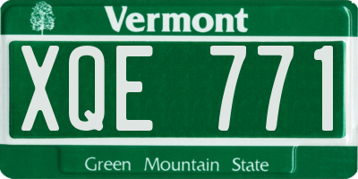 VT license plate XQE771