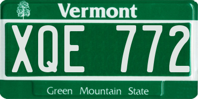VT license plate XQE772