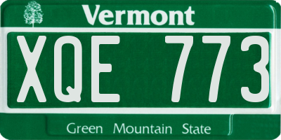 VT license plate XQE773