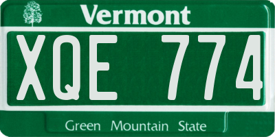 VT license plate XQE774