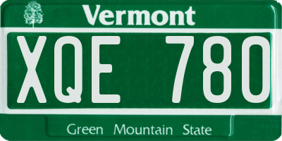 VT license plate XQE780
