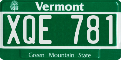 VT license plate XQE781