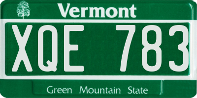 VT license plate XQE783