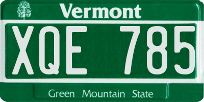 VT license plate XQE785
