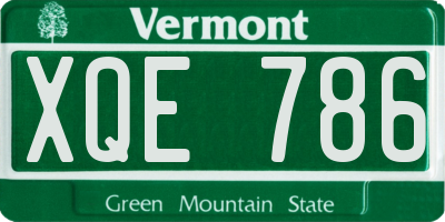 VT license plate XQE786