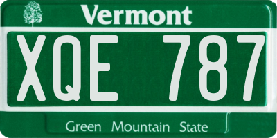 VT license plate XQE787