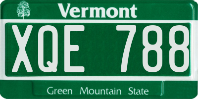 VT license plate XQE788
