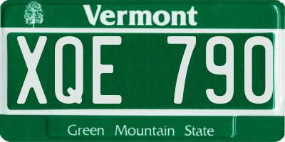 VT license plate XQE790
