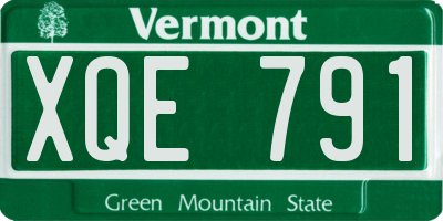 VT license plate XQE791