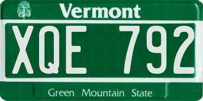 VT license plate XQE792
