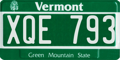 VT license plate XQE793