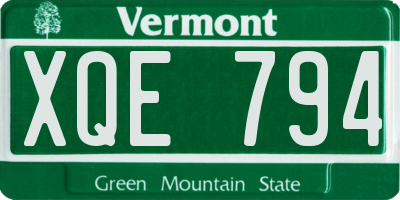 VT license plate XQE794