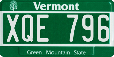 VT license plate XQE796