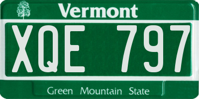VT license plate XQE797