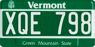 VT license plate XQE798