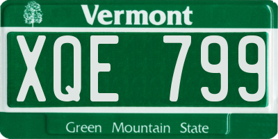VT license plate XQE799