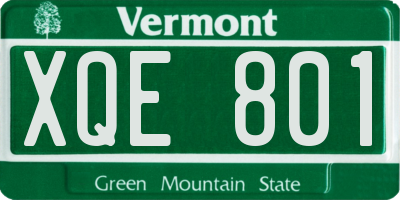 VT license plate XQE801