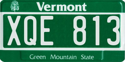 VT license plate XQE813