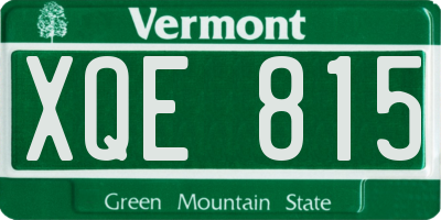 VT license plate XQE815