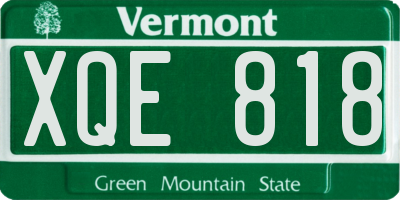 VT license plate XQE818