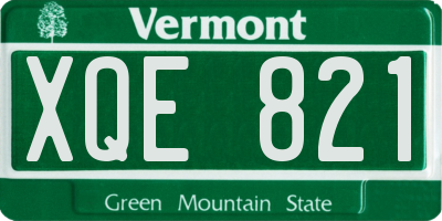 VT license plate XQE821