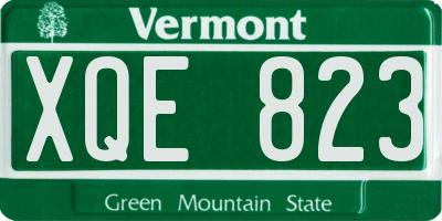 VT license plate XQE823