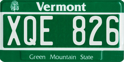 VT license plate XQE826