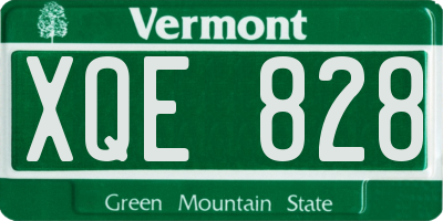 VT license plate XQE828
