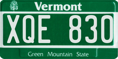 VT license plate XQE830