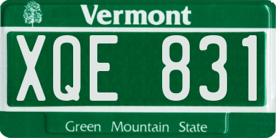 VT license plate XQE831