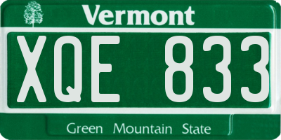 VT license plate XQE833