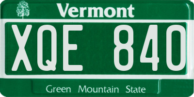 VT license plate XQE840