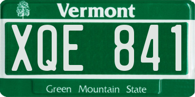VT license plate XQE841