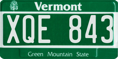 VT license plate XQE843
