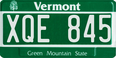 VT license plate XQE845
