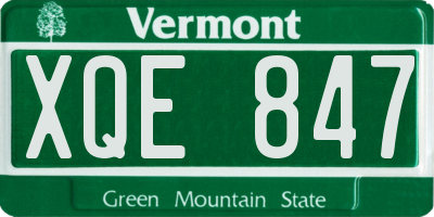 VT license plate XQE847