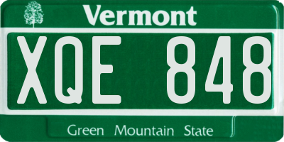 VT license plate XQE848