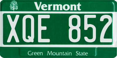 VT license plate XQE852
