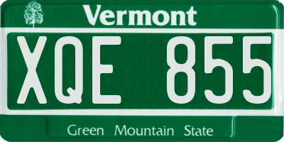 VT license plate XQE855