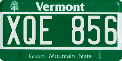 VT license plate XQE856