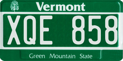 VT license plate XQE858