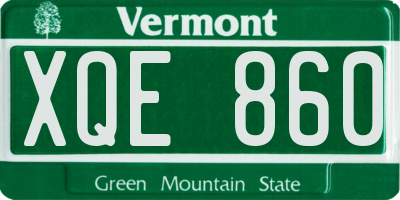 VT license plate XQE860