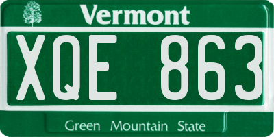 VT license plate XQE863