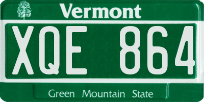 VT license plate XQE864
