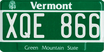 VT license plate XQE866