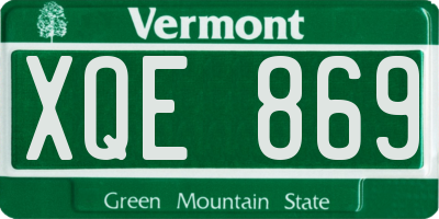 VT license plate XQE869